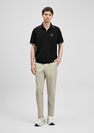 111040232 Erkek Siyah Polo Yaka T-shirt - 3