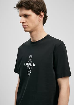 111020307 Erkek Siyah Baskılı T-shirt - 3
