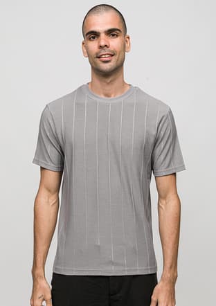 Joe42030 Erkek Gri Bisiklet Yaka T-shirt - 1