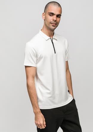 Joe44275 Erkek Beyaz Polo Yaka T-shirt - 2