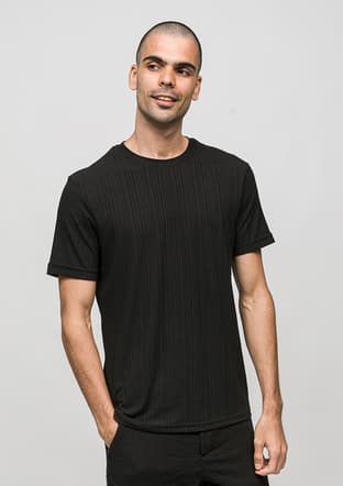 Joe42530 Erkek Siyah Bisiklet Yaka T-shirt - 1