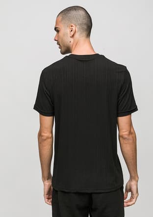 Joe42530 Erkek Siyah Bisiklet Yaka T-shirt - 2