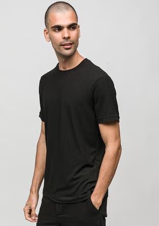 Joe42530 Erkek Siyah Bisiklet Yaka T-shirt - 3