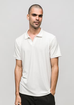 Joe42040 Erkek Beyaz Polo Yaka T-shirt - 1