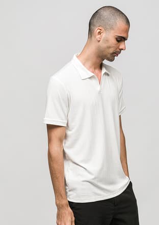 Joe42040 Erkek Beyaz Polo Yaka T-shirt - 2