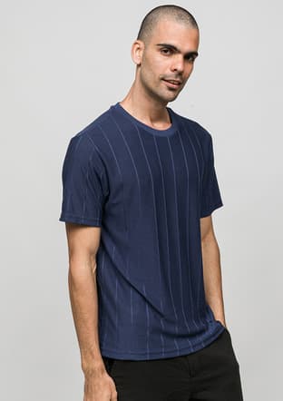 Joe42030 Erkek Lacivert Bisiklet Yaka T-shirt - 2