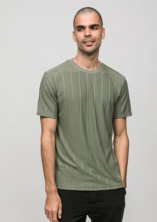 Joe42030 Erkek Yeşil Bisiklet Yaka T-shirt - 1
