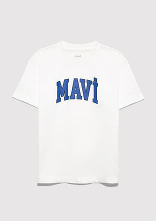 M6610418-70057 Erkek Çocuk Beyaz Baskılı T-shirt - 1