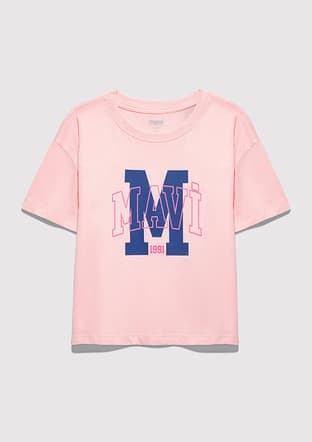 M7610390-71007 Kız Çocuk Pembe Baskılı T-shirt - 1