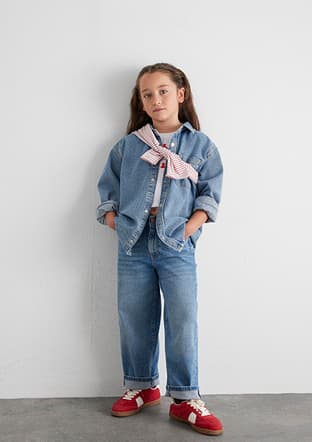 M7010510-88228 Kız Çocuk Mavi Jean Pantolon - 1
