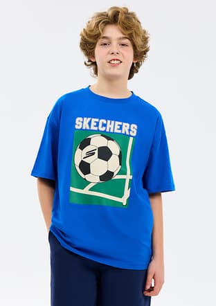 Sk2610079-0748 Erkek Çocuk Mavi Oversize T-shirt - 2