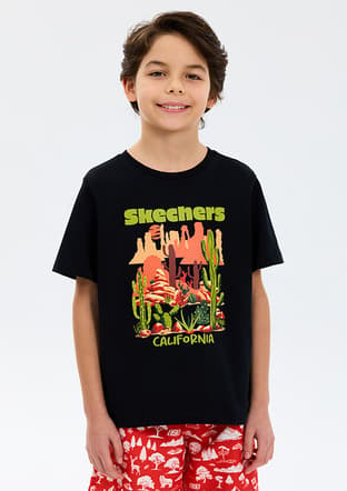 Sk2610011-3817 Erkek Çocuk Siyah Regular T-shirt - 2