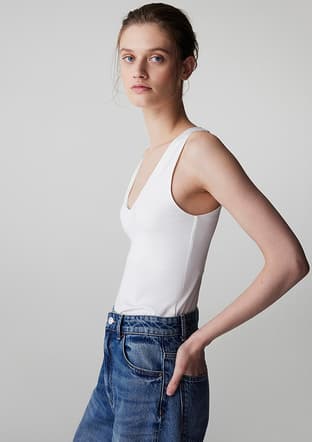 Is1260070100 Kadın Beyaz V Yaka T-shirt - 3