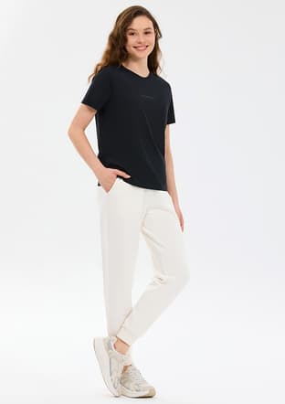 S2510029-3817 Kadın Siyah Bisiklet Yaka T-shirt - 3