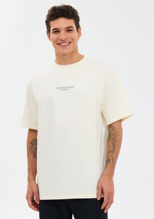 S231094-3855 Erkek Beyaz Oversize T-shirt - 1