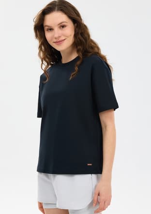 S2610046-3817 Kadın Siyah Baskılı T-shirt - 1