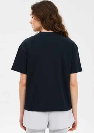 S2610046-3817 Kadın Siyah Baskılı T-shirt - 2