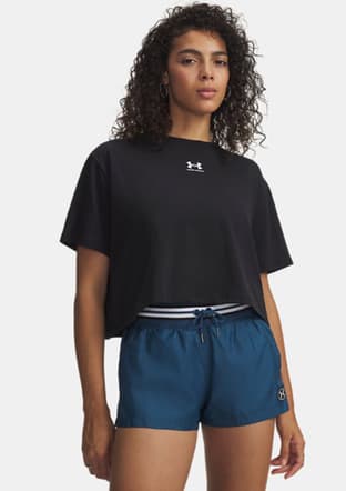 6011064-001 Kadın Siyah Bisiklet Yaka T-shirt - 1