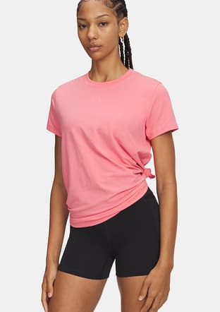 1383648-601 Kadın Pembe Bisiklet Yaka T-shirt - 1