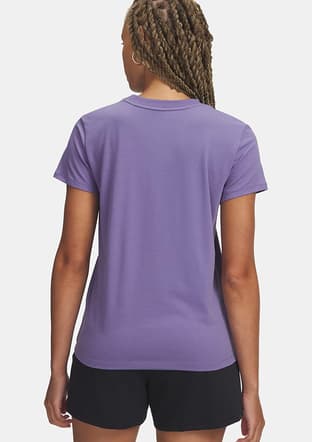 1383648-520 Kadın Mor Bisiklet Yaka T-shirt - 2