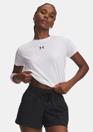 1383648-100 Kadın Beyaz Bisiklet Yaka T-shirt - 1