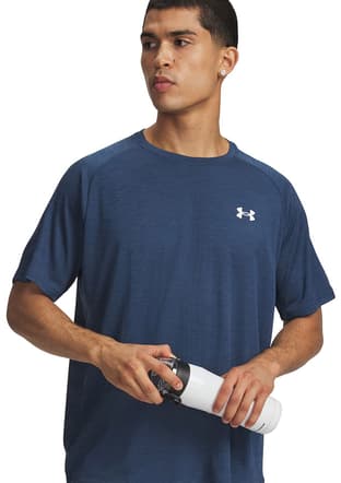 1382796-498 Erkek Mavi Bisiklet Yaka T-shirt - 1