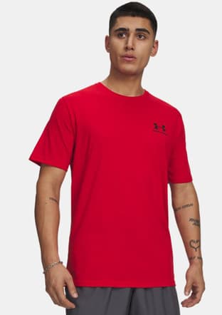 1326799-600 Erkek Kırmızı Bisiklet Yaka T-shirt - 1