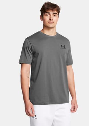 1326799-025 Erkek Gri Bisiklet Yaka T-shirt - 1