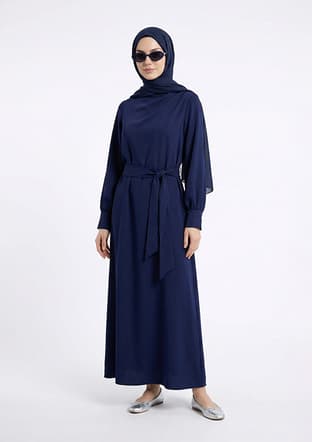 26Yt904 Kadın Lacivert Elbise - 3