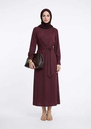 26Yt904 Kadın Mor Elbise - 1