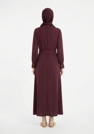 26Yt904 Kadın Mor Elbise - 3