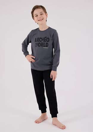 Rp3684-2 Erkek Çocuk Gri Pijama - 1