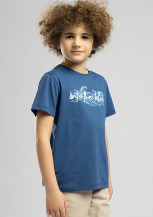 262 Lcb 242011 Erkek Çocuk Lacivert O Yaka T-shirt - 1