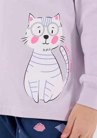 Rp3697-2 Kız Çocuk Mor Pijama - 3