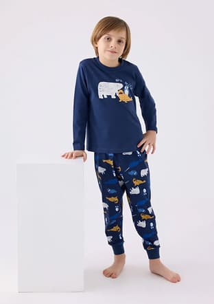 Rp3420-2 Erkek Çocuk Lacivert Pijama - 1