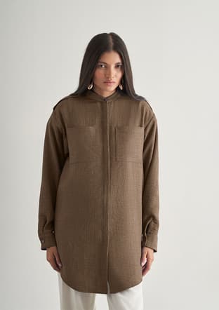 M2Mz1030210241 Kadın Kahverengi Gömlek - 1