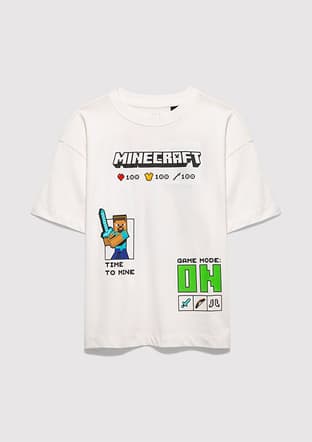 M6610479-70057 Erkek Çocuk Beyaz Baskılı T-shirt - 3