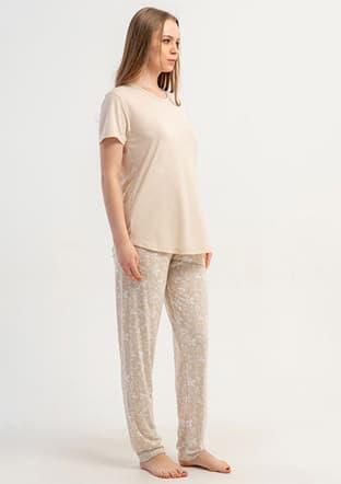 5121812734 Kadın Bej Pijama - 3