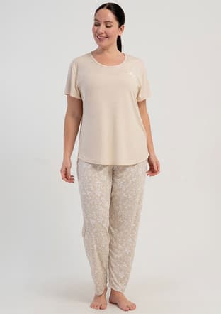 5122502734 Kadın Bej Pijama - 1
