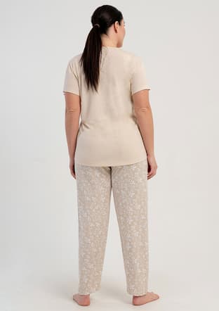 5122502734 Kadın Bej Pijama - 3