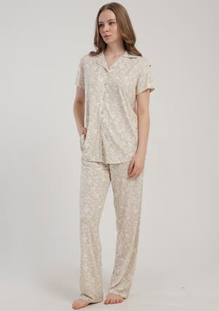 5121802734 Kadın Bej Pijama - 2