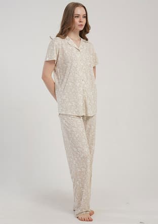 5121802734 Kadın Bej Pijama - 3