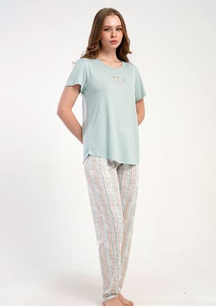 5121771437 Kadın Yeşil Pijama - 1