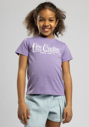 262 Lcg 242006 Kız Çocuk Mor O Yaka T-shirt - 1