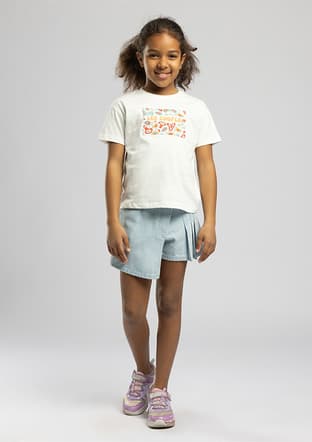 262 Lcg 242009 Kız Çocuk Beyaz O Yaka T-shirt - 1