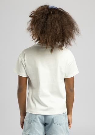 262 Lcg 242009 Kız Çocuk Beyaz O Yaka T-shirt - 3