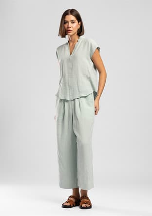 262 Lcf 221009 Kadın Yeşil Pantolon - 1