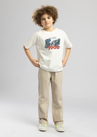 262 Lcb 242012 Erkek Çocuk Beyaz O Yaka T-shirt - 1