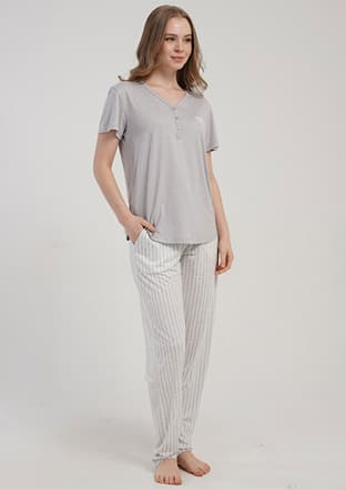 5122222751 Kadın Gri Pijama - 3
