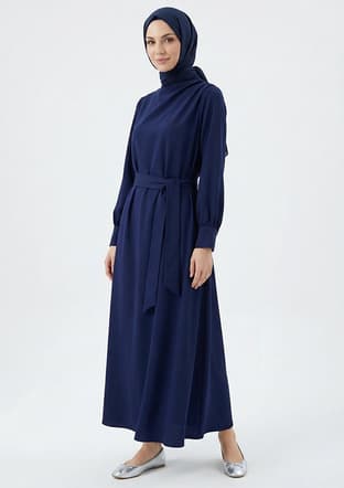 26Yt904 Kadın Lacivert Elbise - 2
